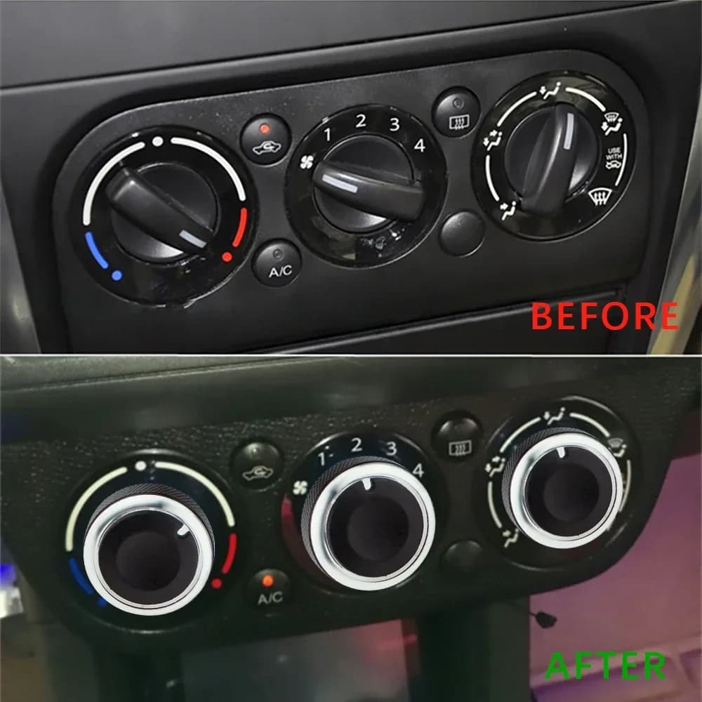 Bouton de commande de chaleur de climatisation de voiture de 23mm, accessoire en alliage d'aluminium