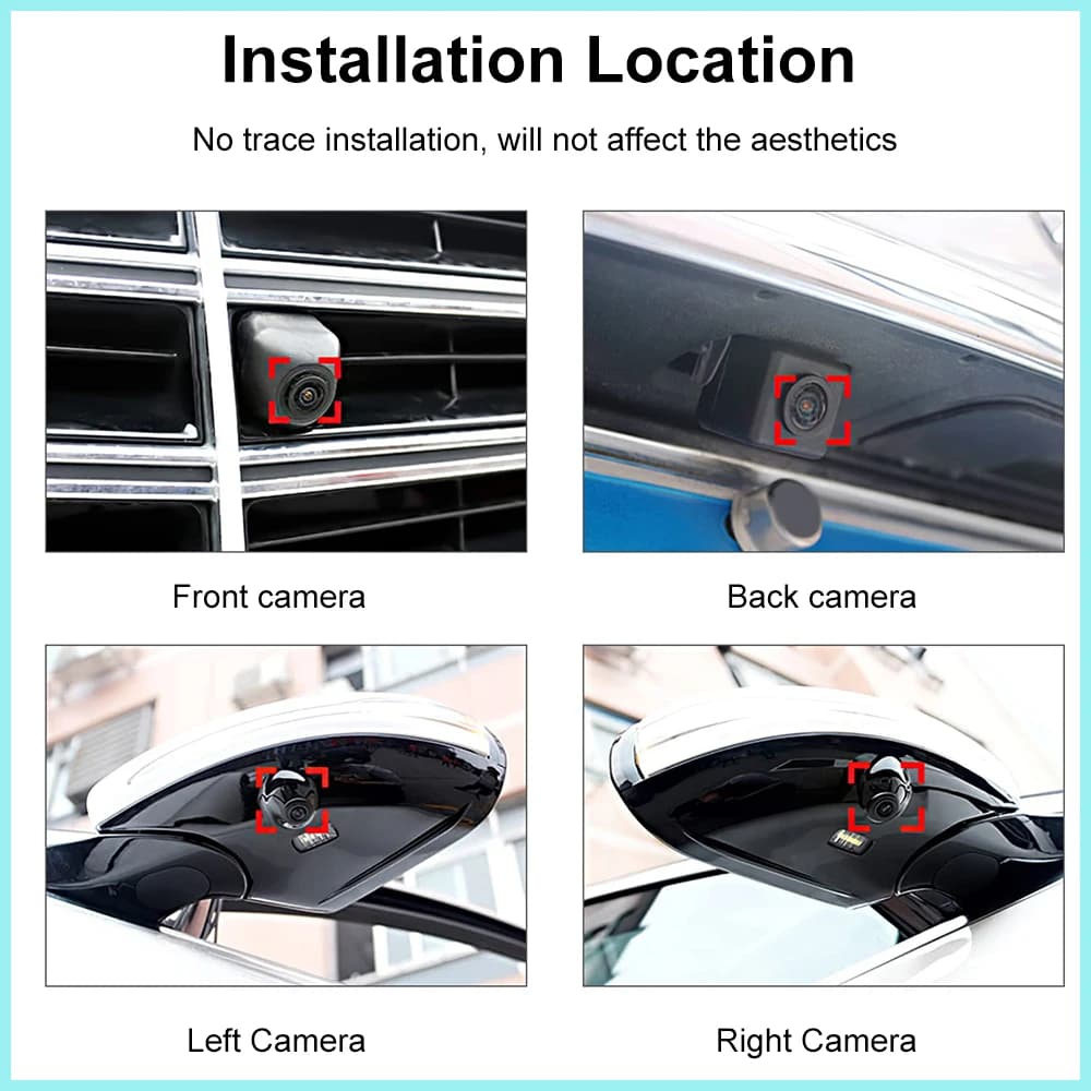 Caméra Surround View 360 ° universelle pour voiture, caméra panoramique 360 °, avant, arrière, gauch