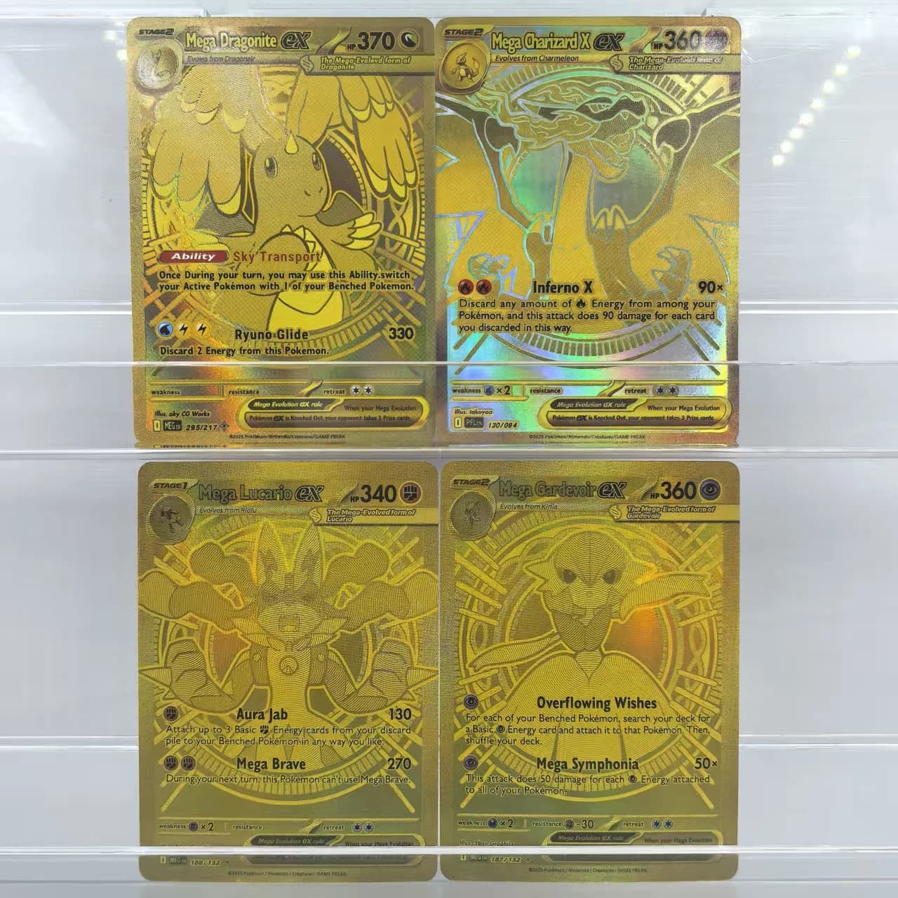 Cartes de Collection anglaises Pokemon 2025, MEGA2 Dragonite MEGA Charizard Lucario Gardevoir EX, je