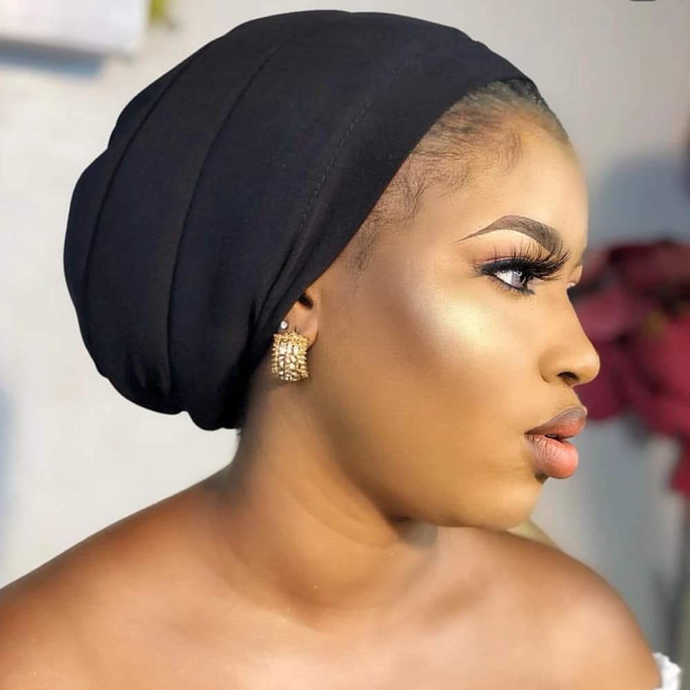 Turbans Volumiser léger sous écharpe Bonnet noir Turban Lifter sous le Turban ascenseur africain ban