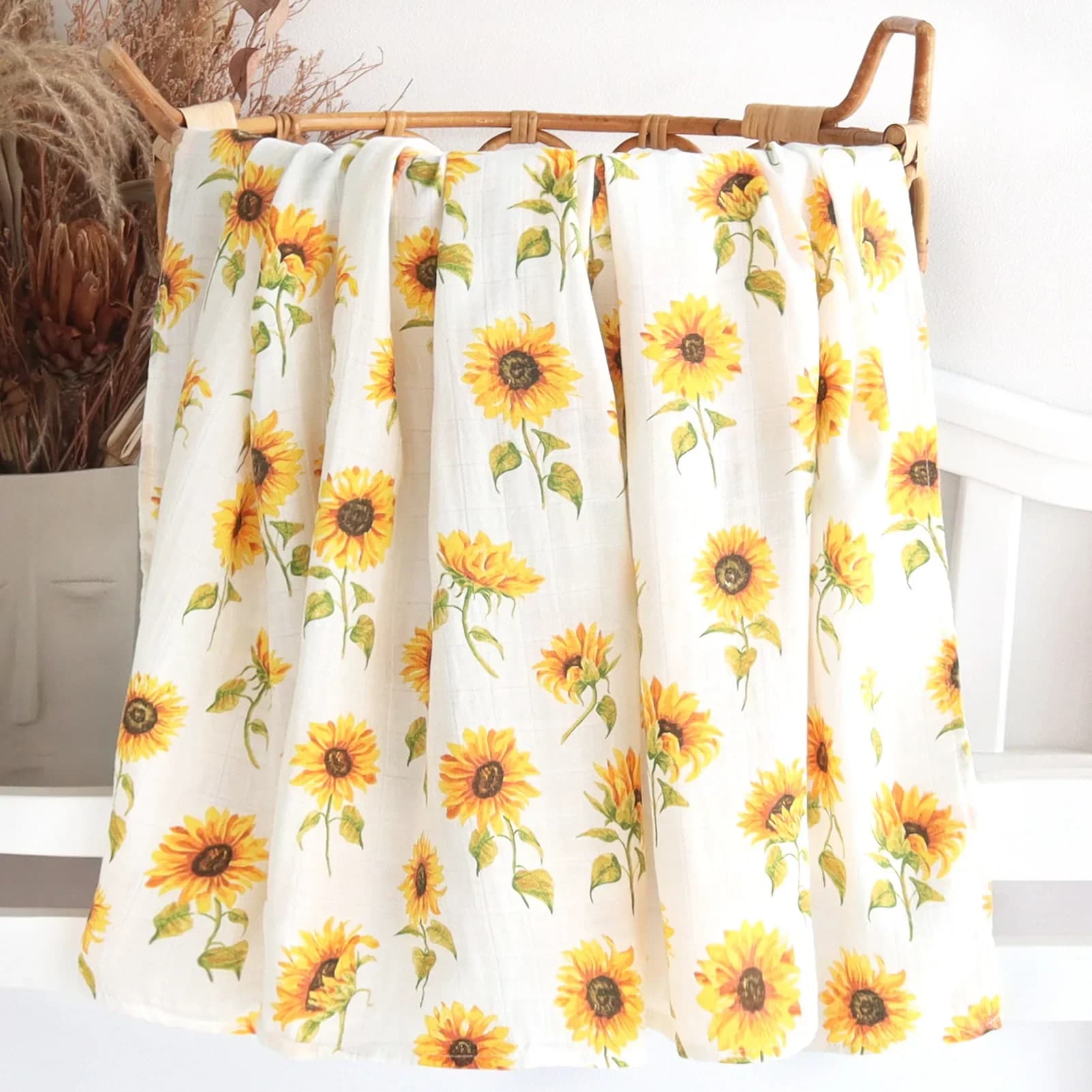 Couverture Douce en Coton et Bambou pour Bébé, Super Mousseline, Emmaillotage Rond, Poussette, Couve