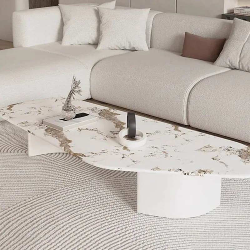 Table basse au Design moderne, basse et irrégulière, en marbre, nordique, pour hôtel, appartement, M
