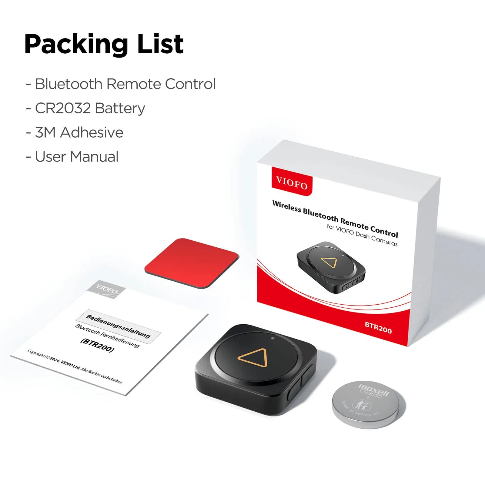 VIOFO – télécommande Bluetooth sans fil BTR200 améliorée, avec fonction de verrouillage des événemen