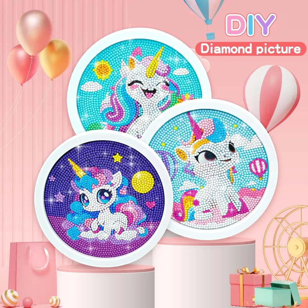 Ensemble de peinture diamant licorne mignonne pour débutant, ensemble de peinture diamant 5D à faire