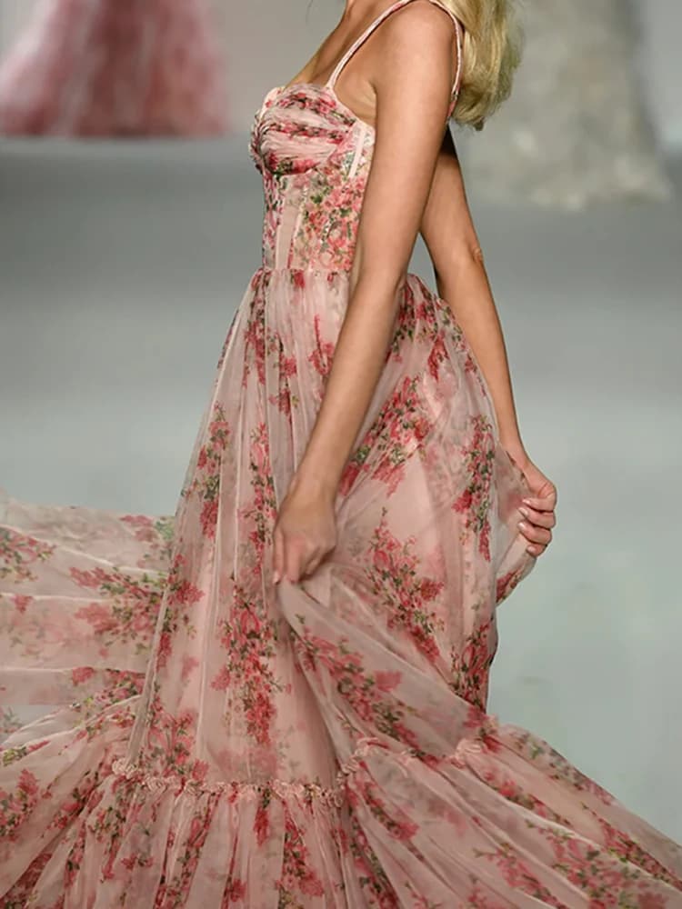 Robe longue décontractée sans manches à col en V pour femme, sexy, dos nu, imprimée, coupe ajustée, 