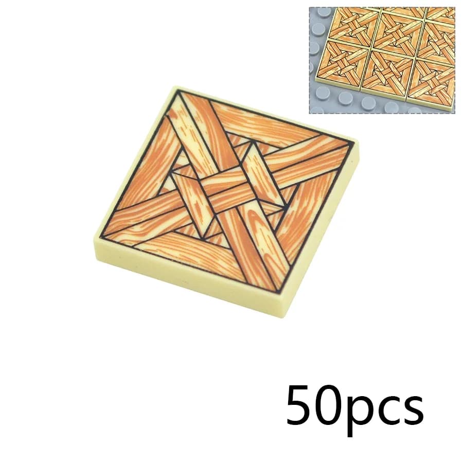 MOC – briques à plaques lisses imprimées 2x2, décoration de carrelage, blocs de construction à rayur
