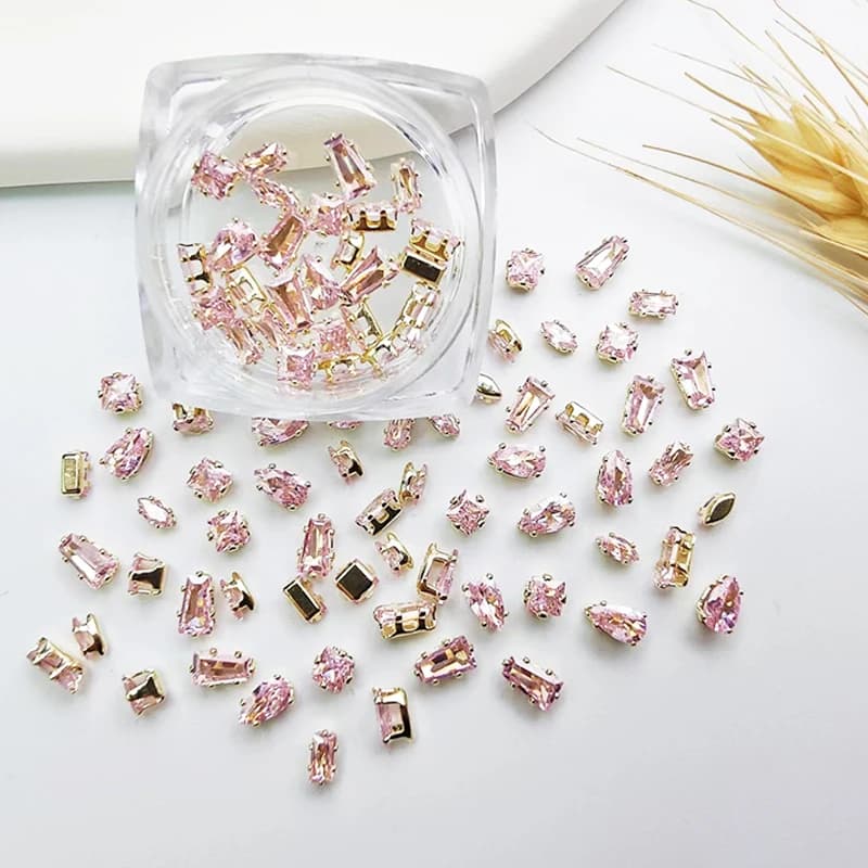 40 pièces brillant cristal 3D Nail Art strass décorations forme Flatback verre diamant bijoux concep