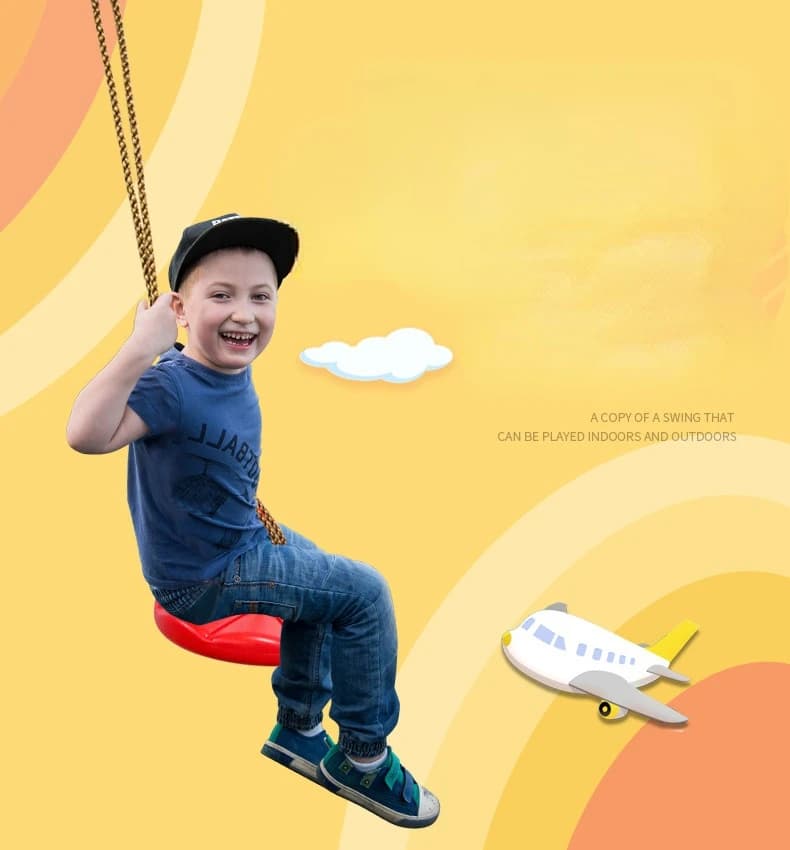 Balançoire à disque pour enfants, Sports d'intérieur et d'extérieur, rouge et bleu, pétale octogonal