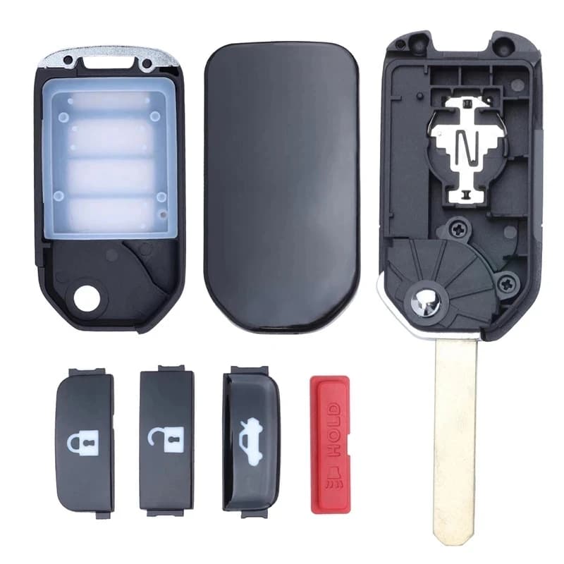 KEYECU 4 boutons modifié rabat coque de clé à distance pour Honda FIT ACCORD XRV VEZEL CITY JAZZ CIV