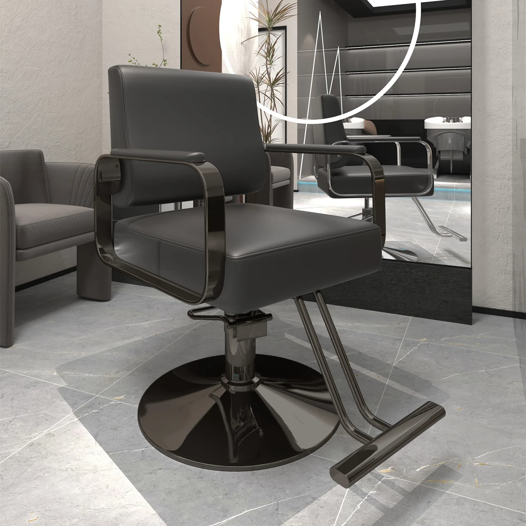 Fauteuil chaise de barbier professionnelle ergonomique conception confortable plancher chaise de bar