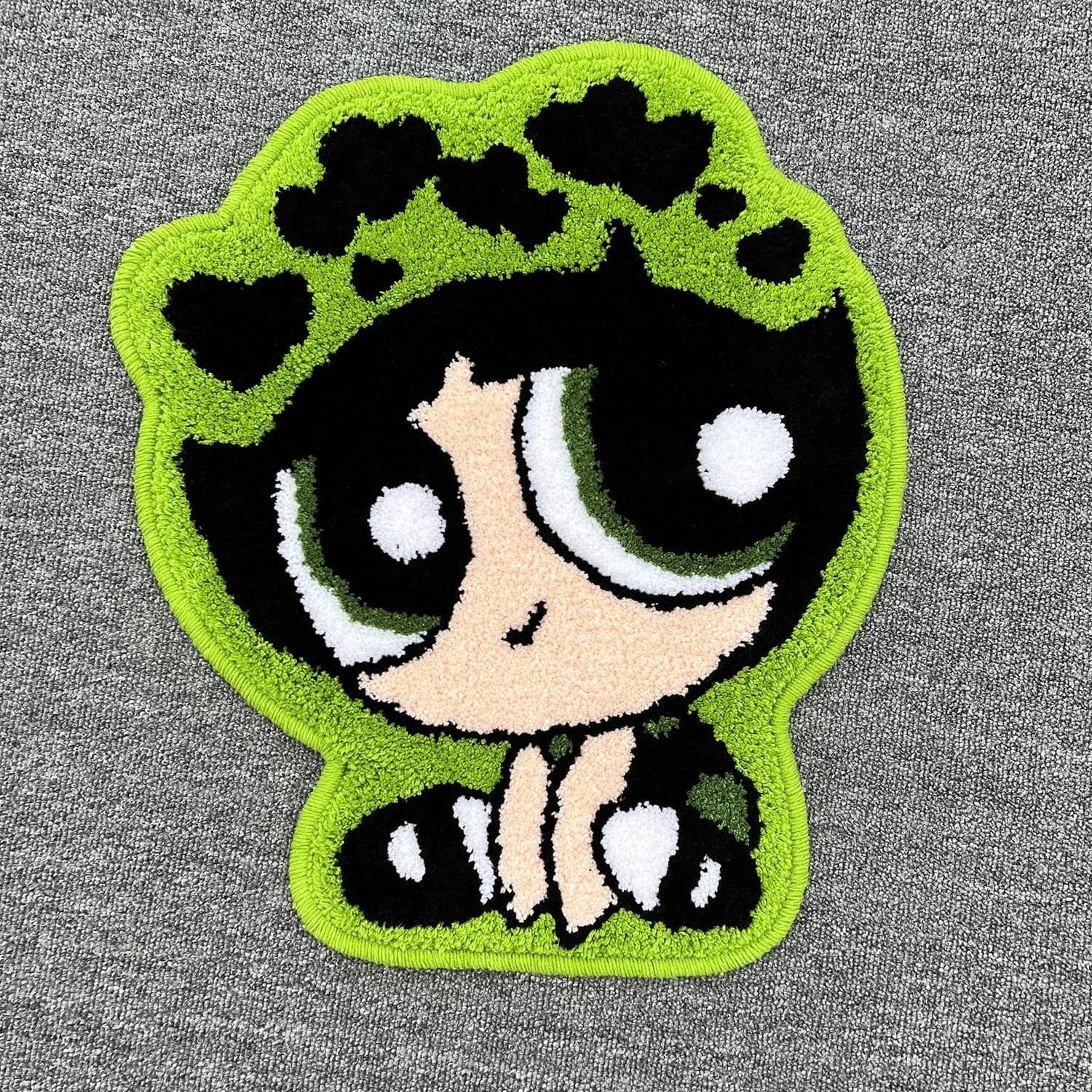 Tapis moelleux touffeté pour la décoration intérieure, Powerpuffs Girls, lea Cartoon, Anime Blossom 