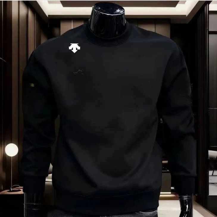 Chemise de sport à manches longues et col rond pour homme, en pur coton, chemise de sport décontract