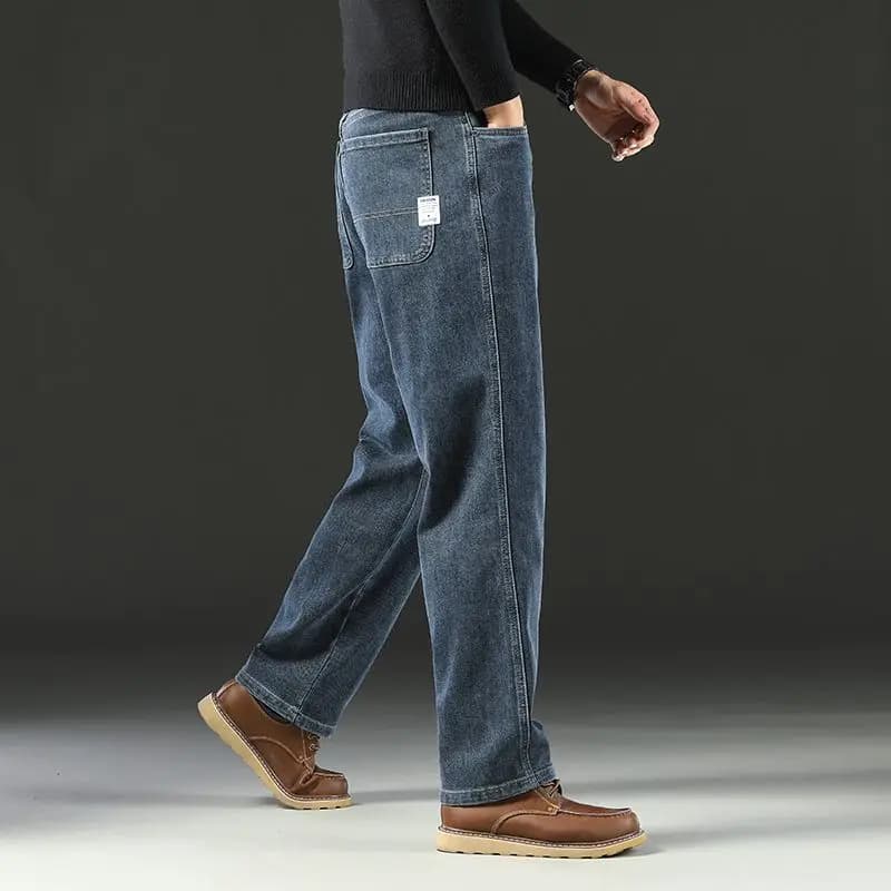 Jean Baggy pour hommes, pantalon en Denim, décontracté, droit, extensible, polyvalent, jambes larges