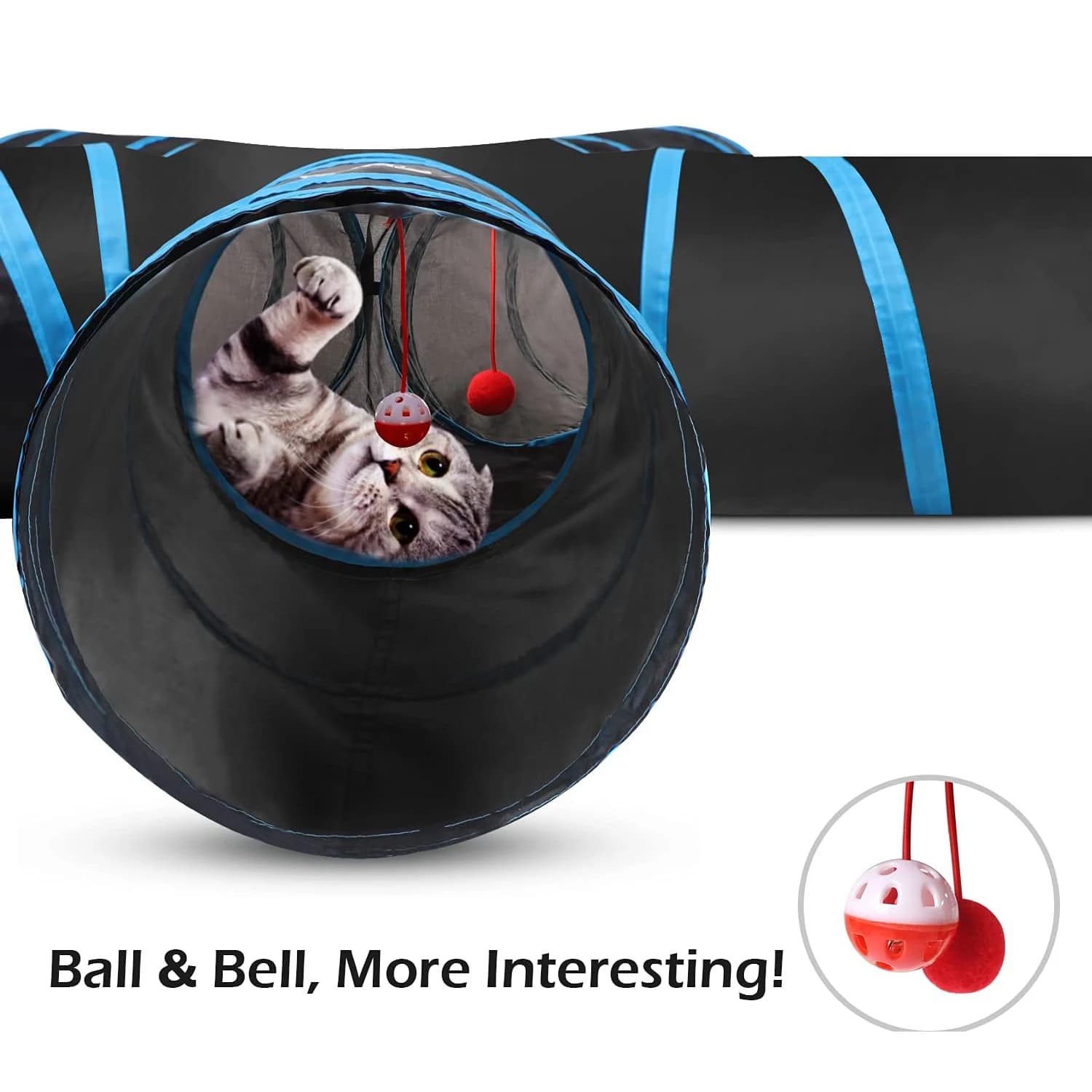 Pawaboo – jouets pour chats, Tube Tunnel pour chat, tente de jeu extensible et pliable, jouet intera