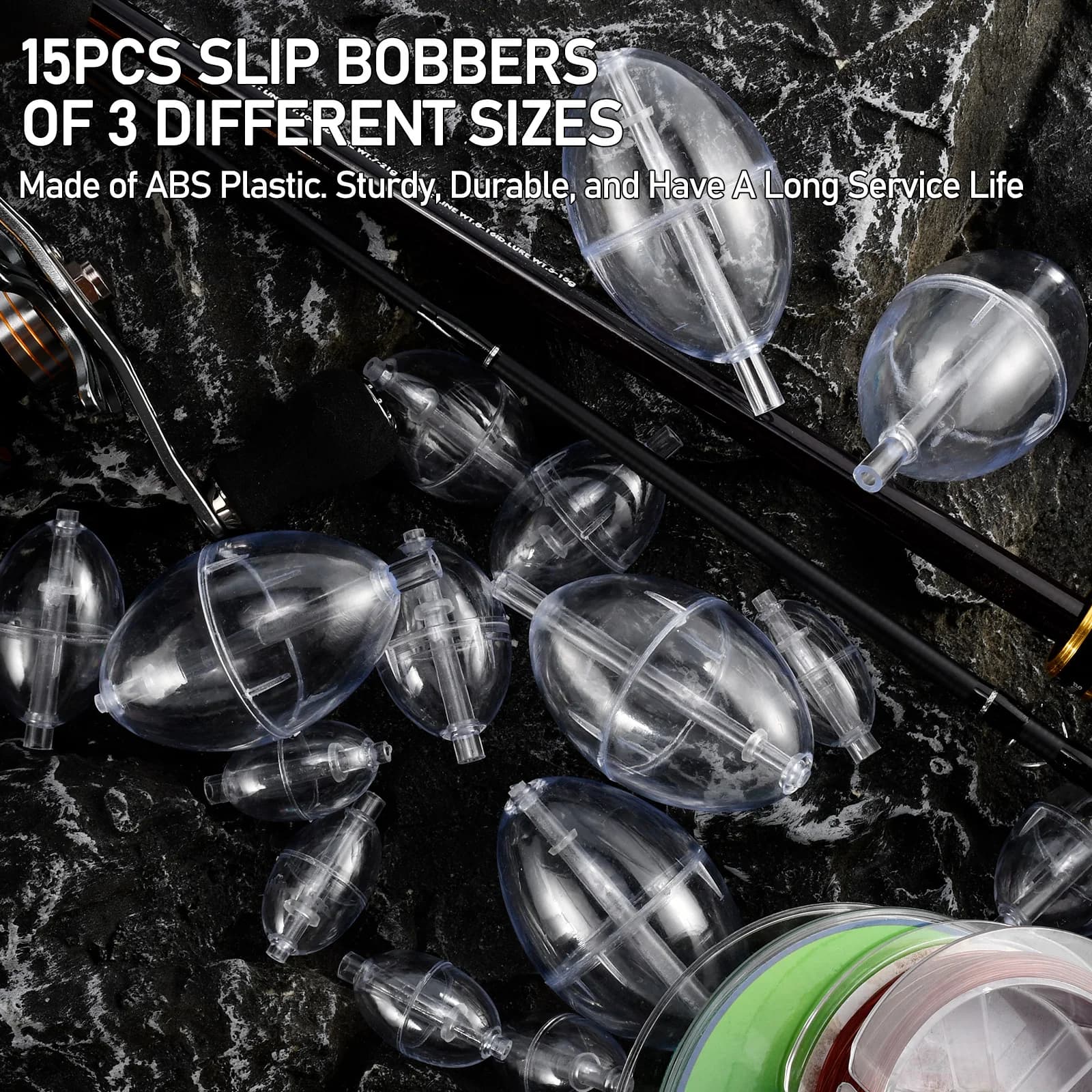 10 pièces flotteur de pêche bouée Bobber indicateur de frappe PVC plastique Surface transparente flo