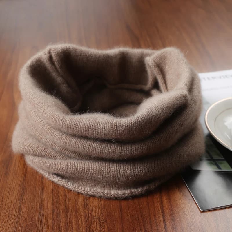 100% Pure laine tricoté anneau écharpe élégant foulard femme doux chaud cachemire faux col cou plus 