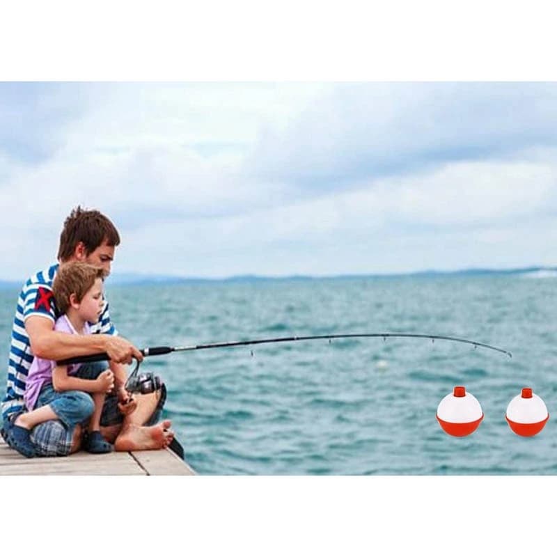 Flotteurs de pêche à bouton-poussoir, flotteurs de pêche à encliqueter, Bobber rouge et blanc, 1 po,