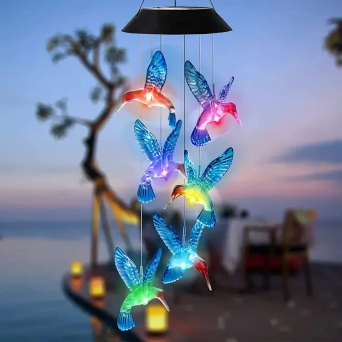 Colibri carillon éolien solaire lumière LED lanterne solaire extérieure étanche changement de couleu