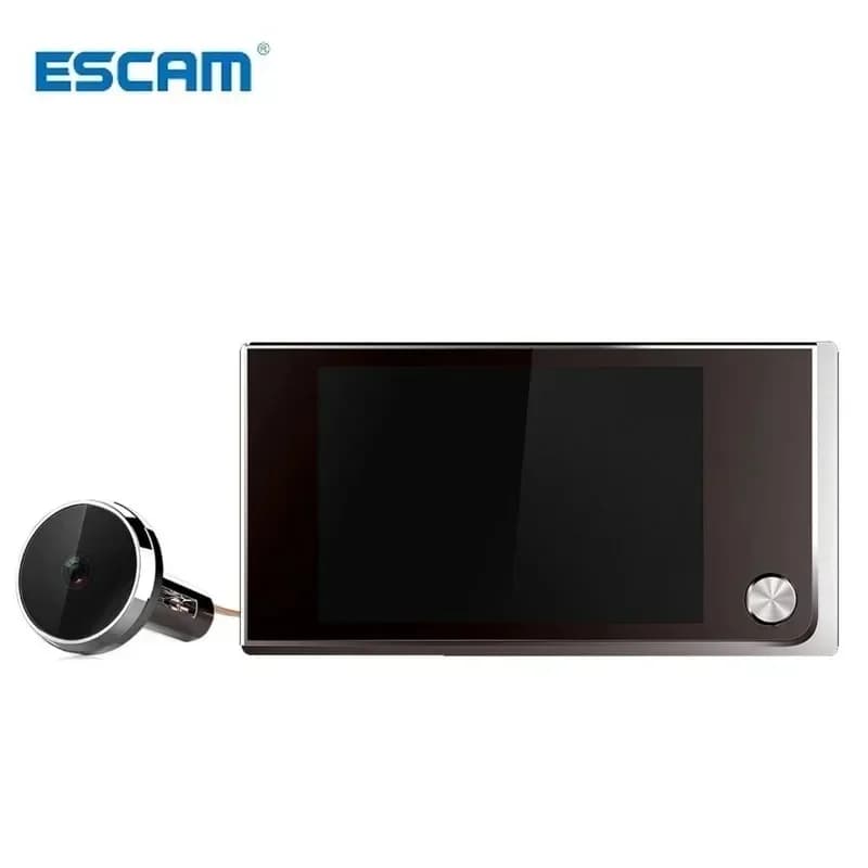 Sonnette de porte vidéo avec judas, caméra anti-voleur, écran de document LCD intérieur, visuel, ang