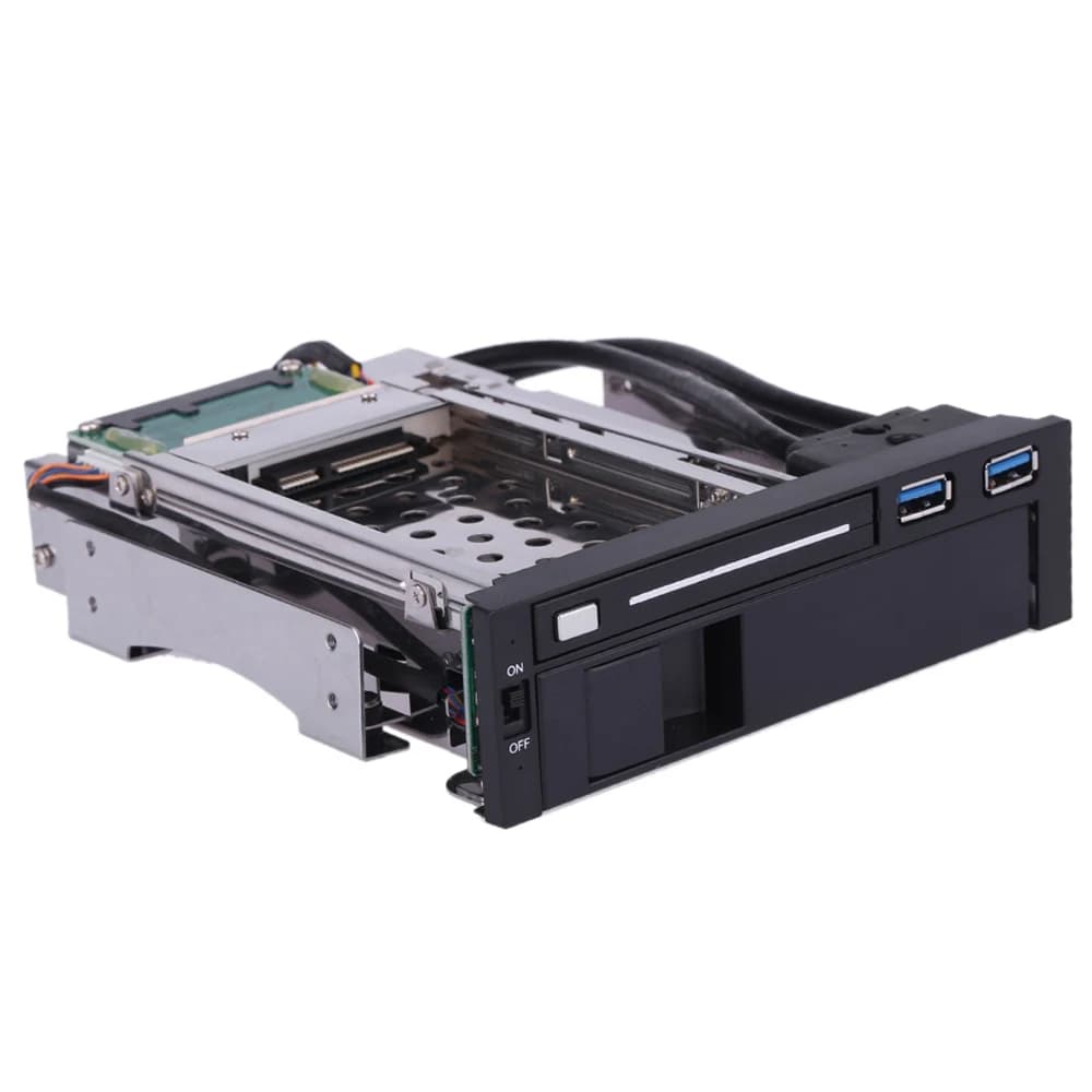 Double baie 3.5 "2.5" SATA III disque dur HDD et SSD plateau Caddy interne Mobile support boîtier St