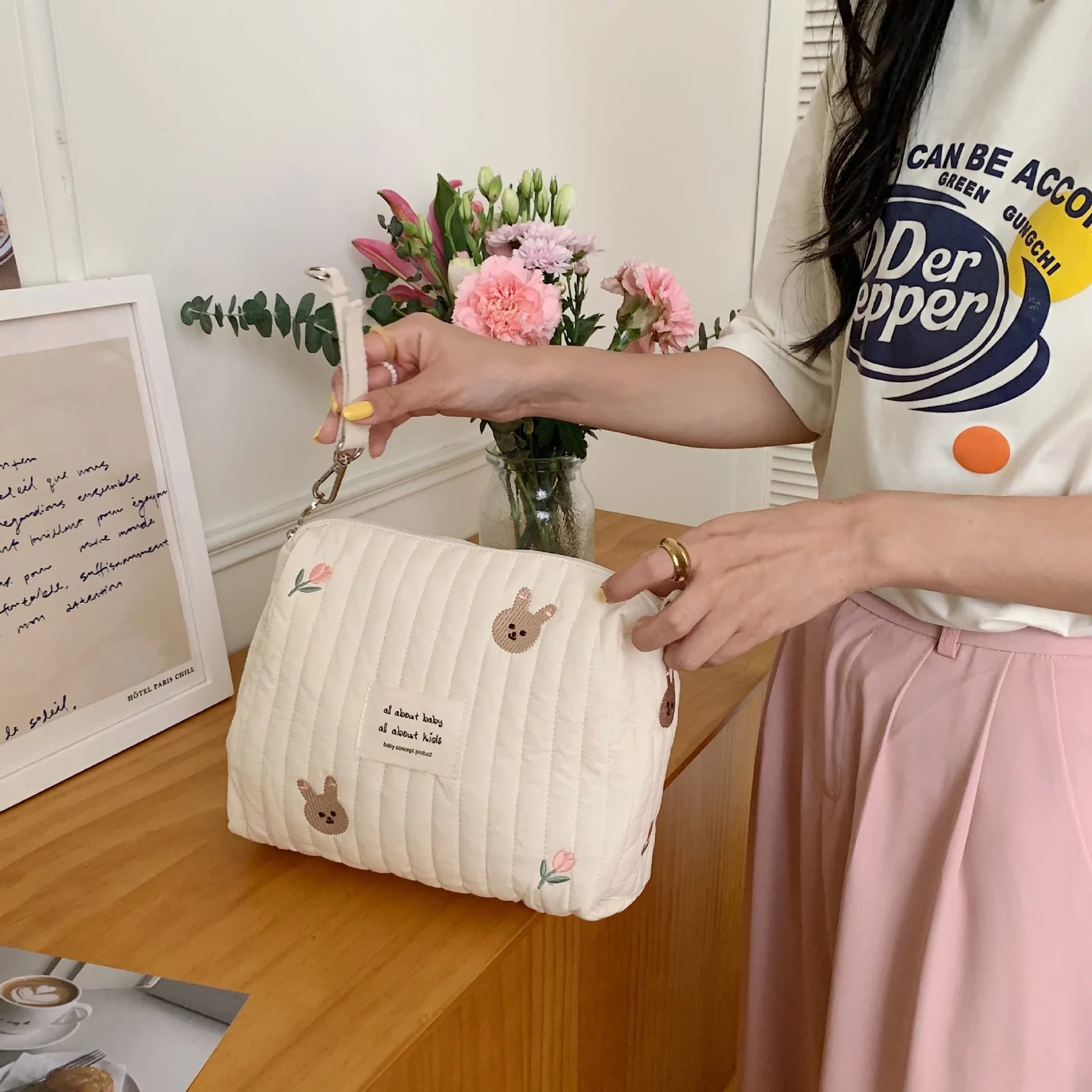 Ins coton sac à couches pour poussette sac suspendu articles pour bébé caddie à couches organisateur