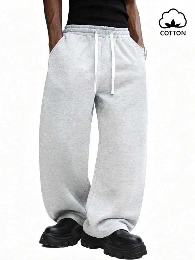 Pantalon de survêtement décontracté avec cordon de serrage, jogging chiné, pantalon de salon décontr