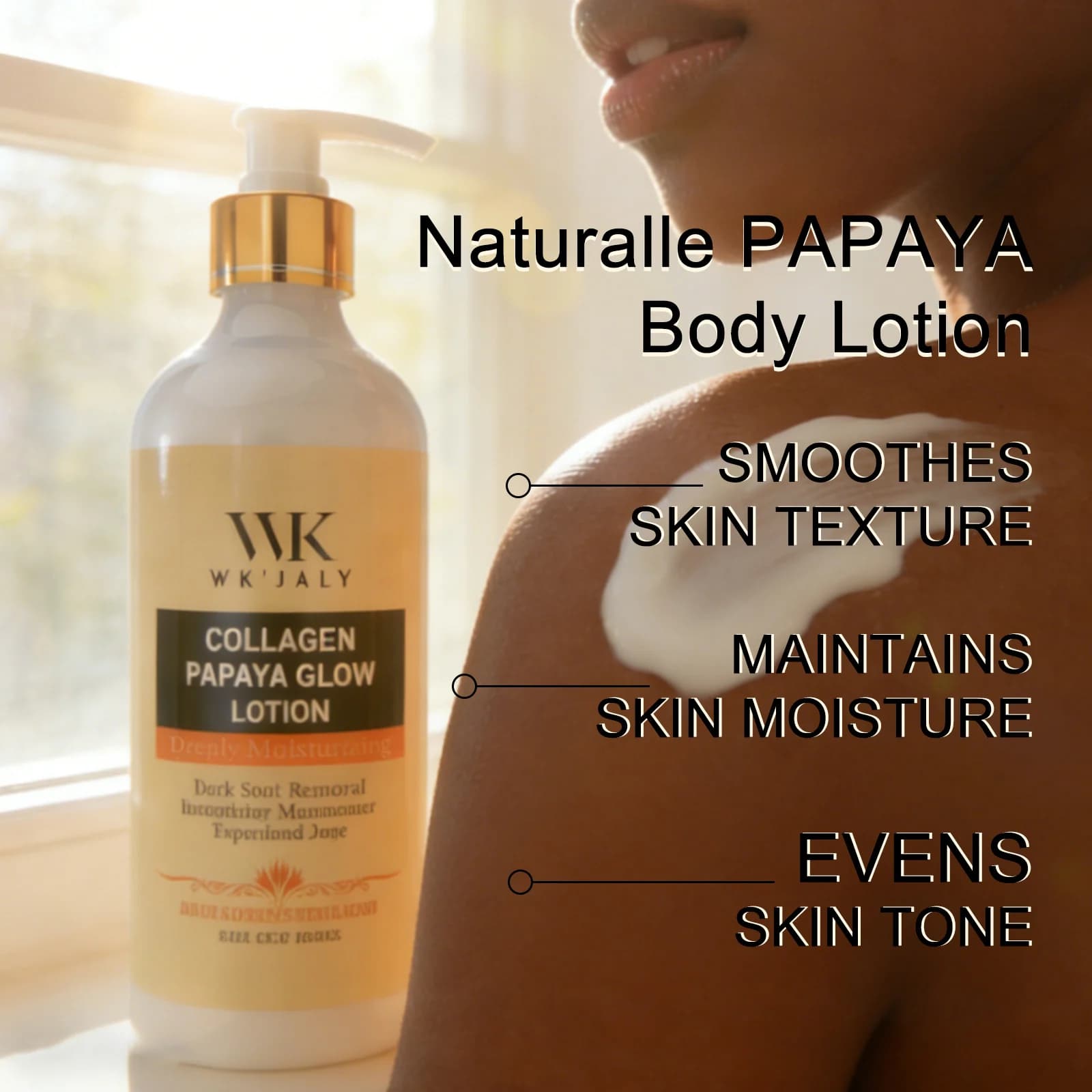 Lotion corporelle blanchissante au collagène WK JALY, élimine les taches brunes, la mélanine, hydrat