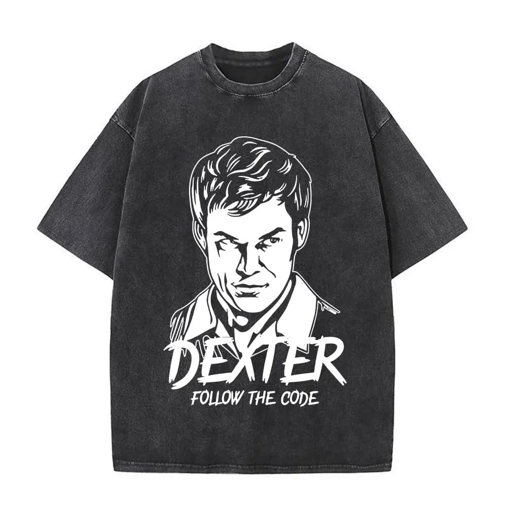 Dexter Morgan Harry's Code Vintage lavé T-shirts hommes femmes vêtements décontracté surdimensionné 
