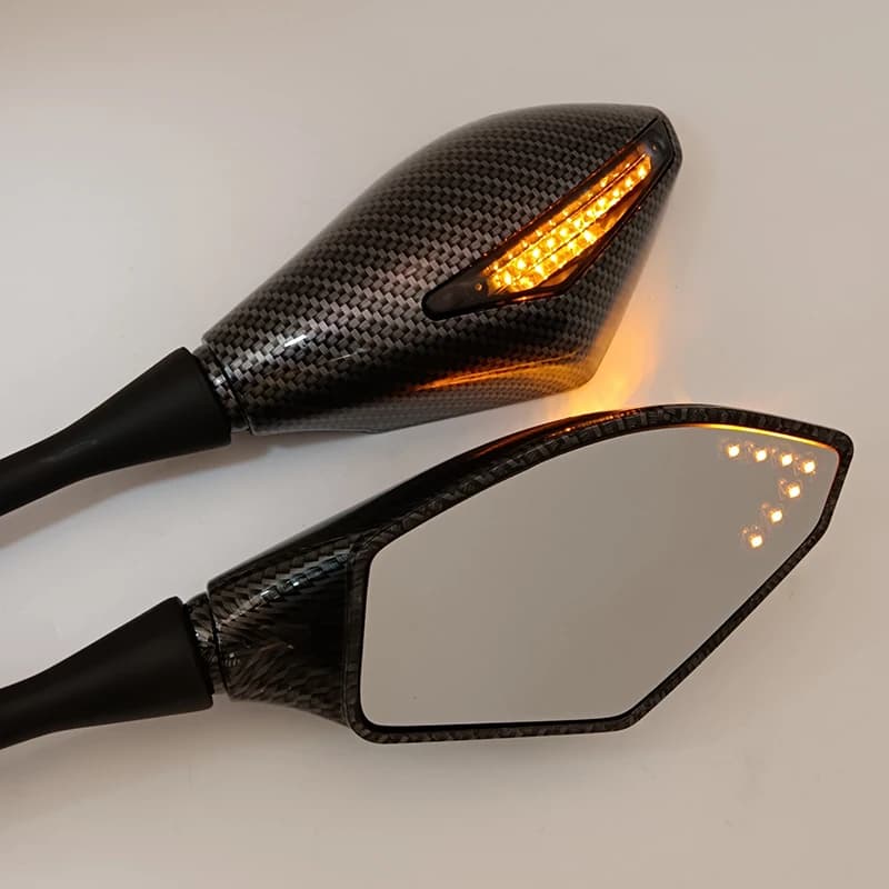 Rétroviseurs de clignotant intégrés pour moto, rétroviseur avec lumière Led, rétroviseur latéral uni