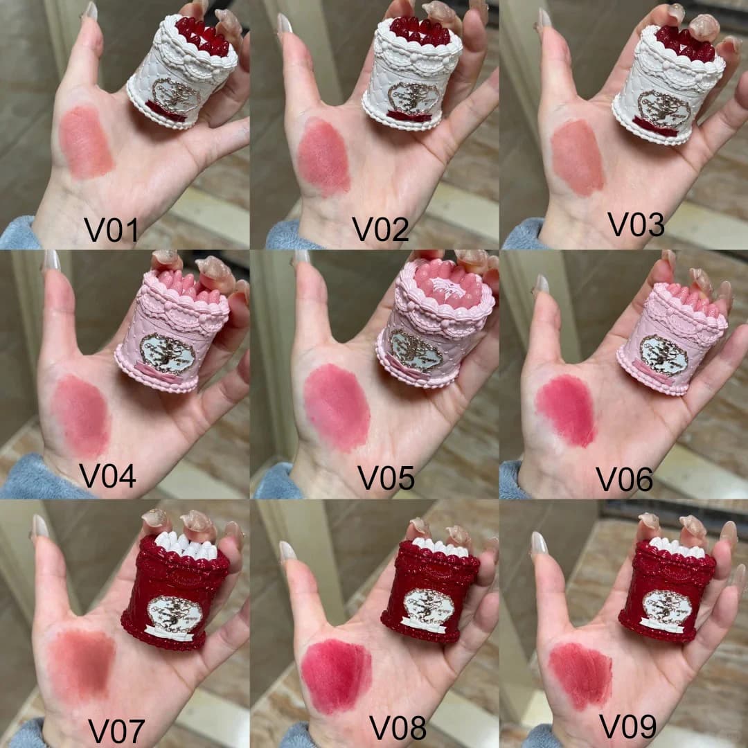 Flower Knows Rouge à Lèvres Matte Blush Liquide Set Fraise Cupidon Poudre Pressée Tenue Longue Crème