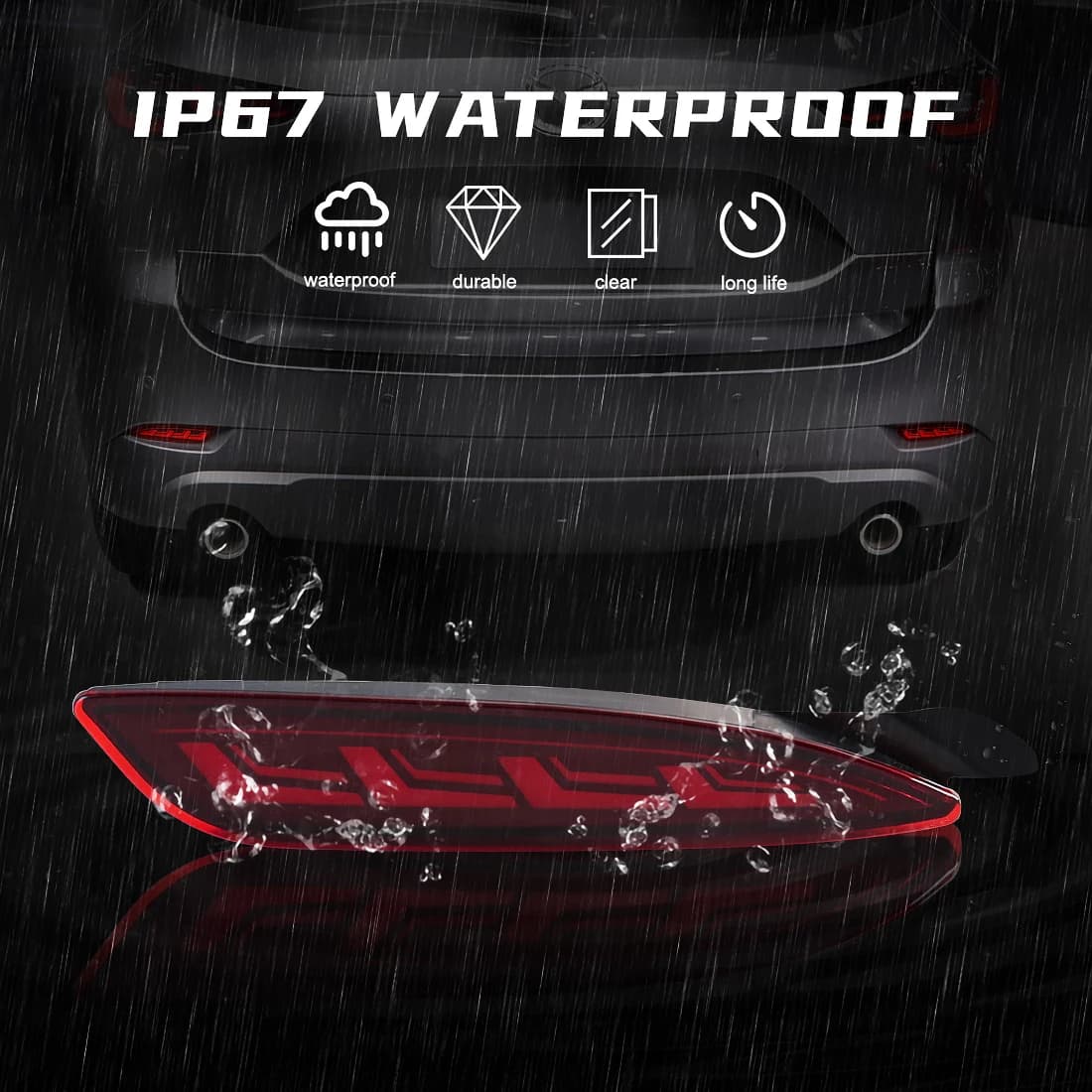 Réflecteurs de pare-chocs arrière LED pour Mazda CX5 CX-5 2022 2023, feux d'avertissement de frein a