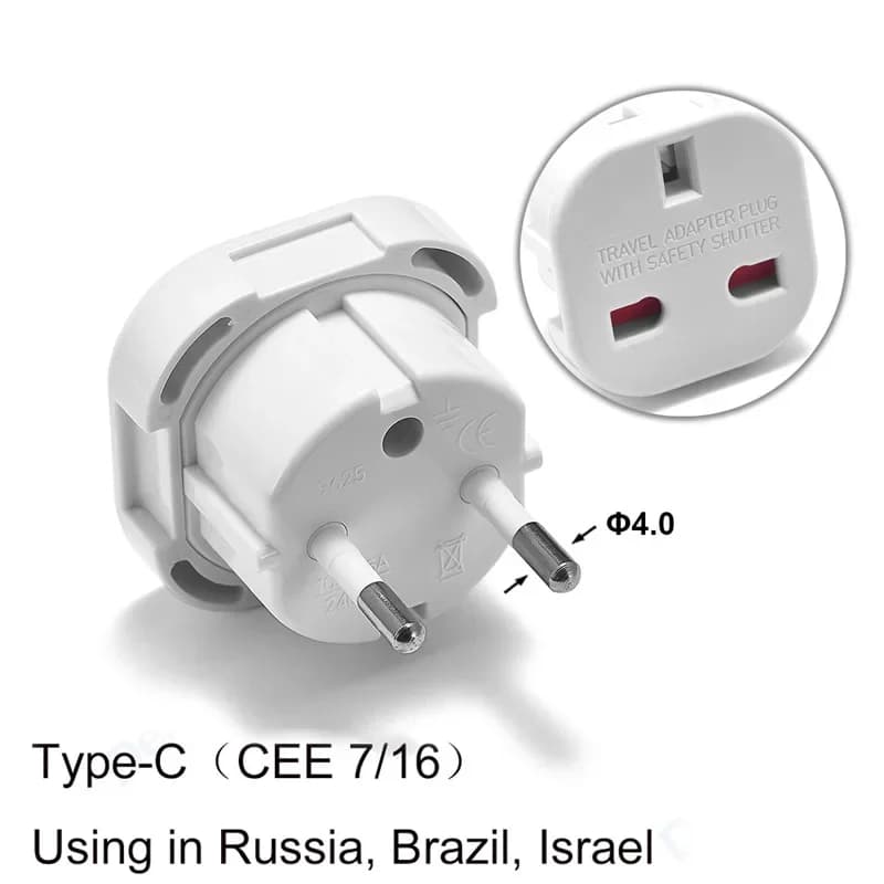 Adaptateur de prise UK vers EU 220V, 1 pièce, convertisseur de prise de voyage Euro, chargeur mural 