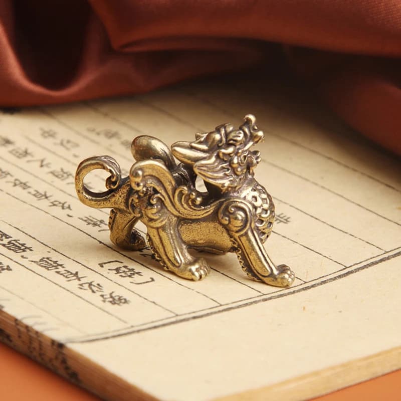 Kirin Feng Shui-Ornement en Cuivre Pur, Pendentif Orn Nairobi, Statue, Figurine Kylin, Richesse Illi