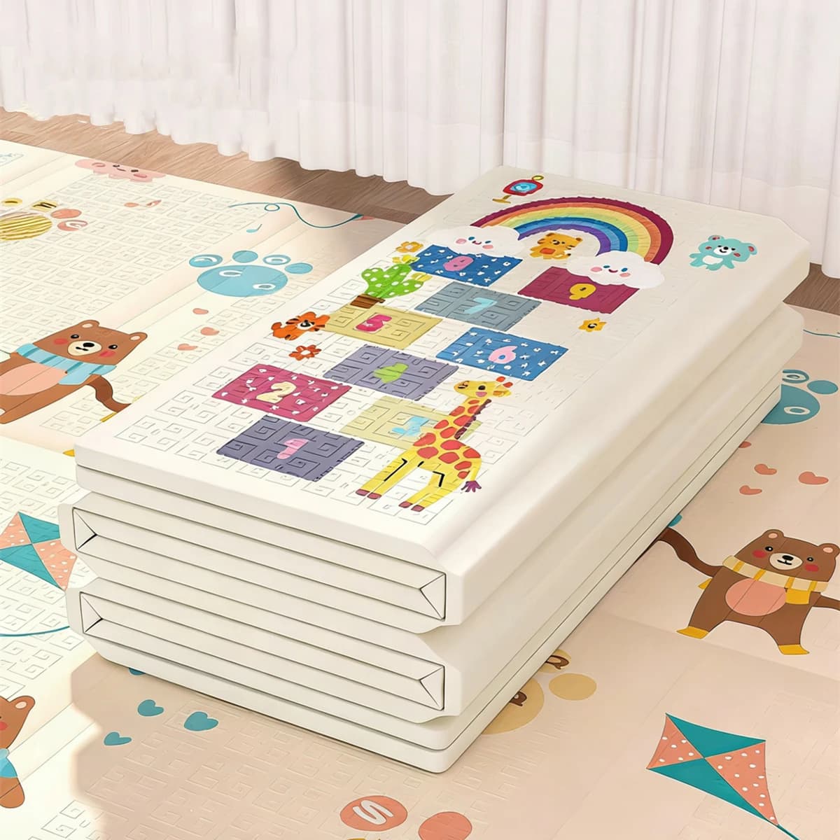 Tapis pliable pour enfants, tapis de jeu non toxique pour bébé, éducatif dans la crèche, tapis d'esc