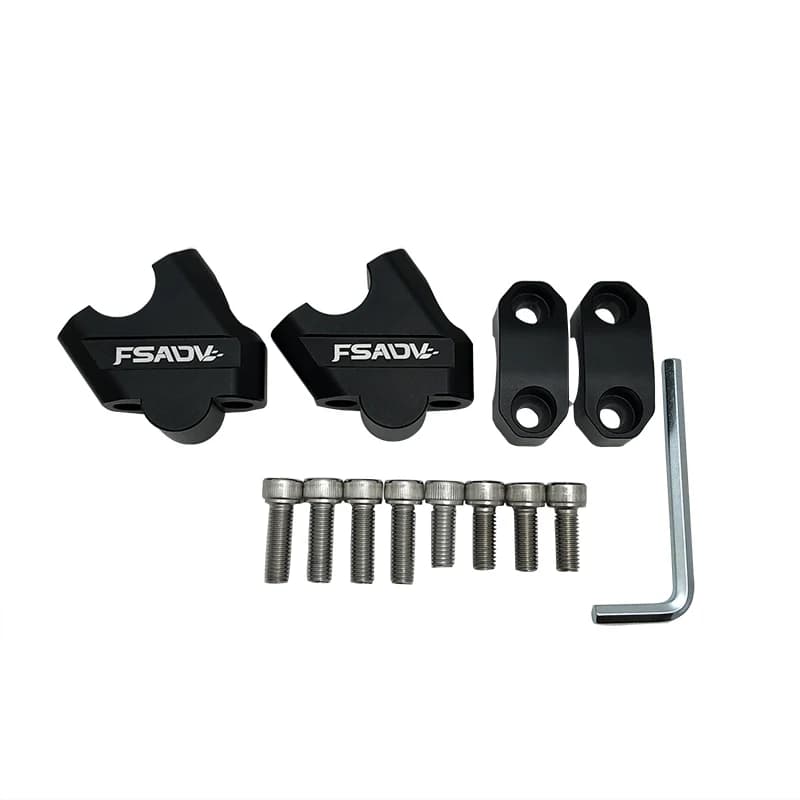 Pince de poignée de montage de barre de montage de guidon de 22mm, argent noir pour moto SUZUKI DL65