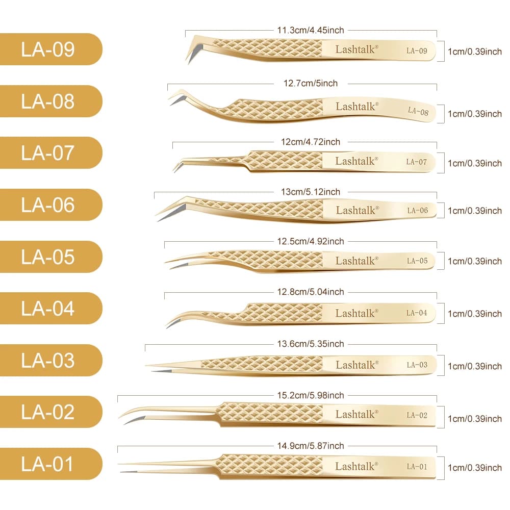 Lashtalk pince à épiler à pointe de Fiber de précision Extensions de cils poignée en diamant anti-dé