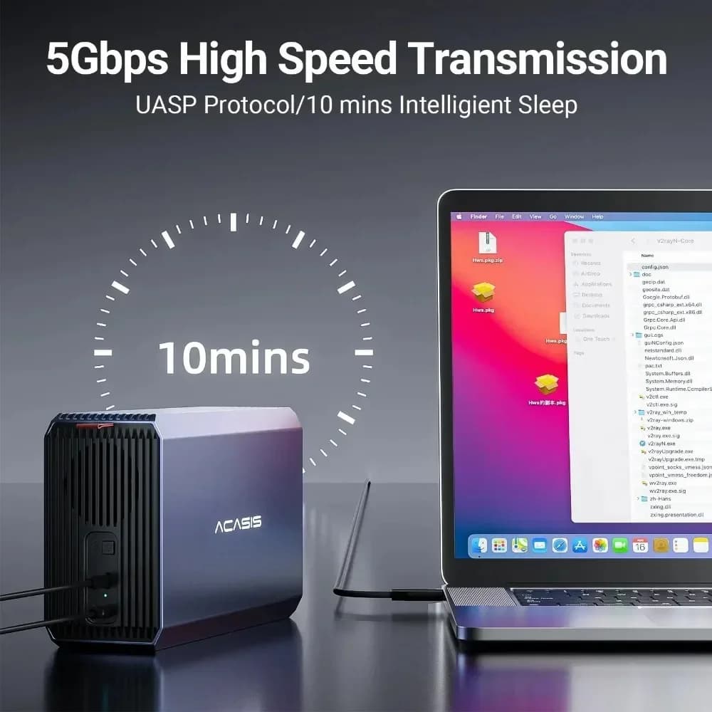 Acasis-Station d'accueil pour disque dur SATA vers USB, 2.5/3.5 pouces, avec quatre RAID