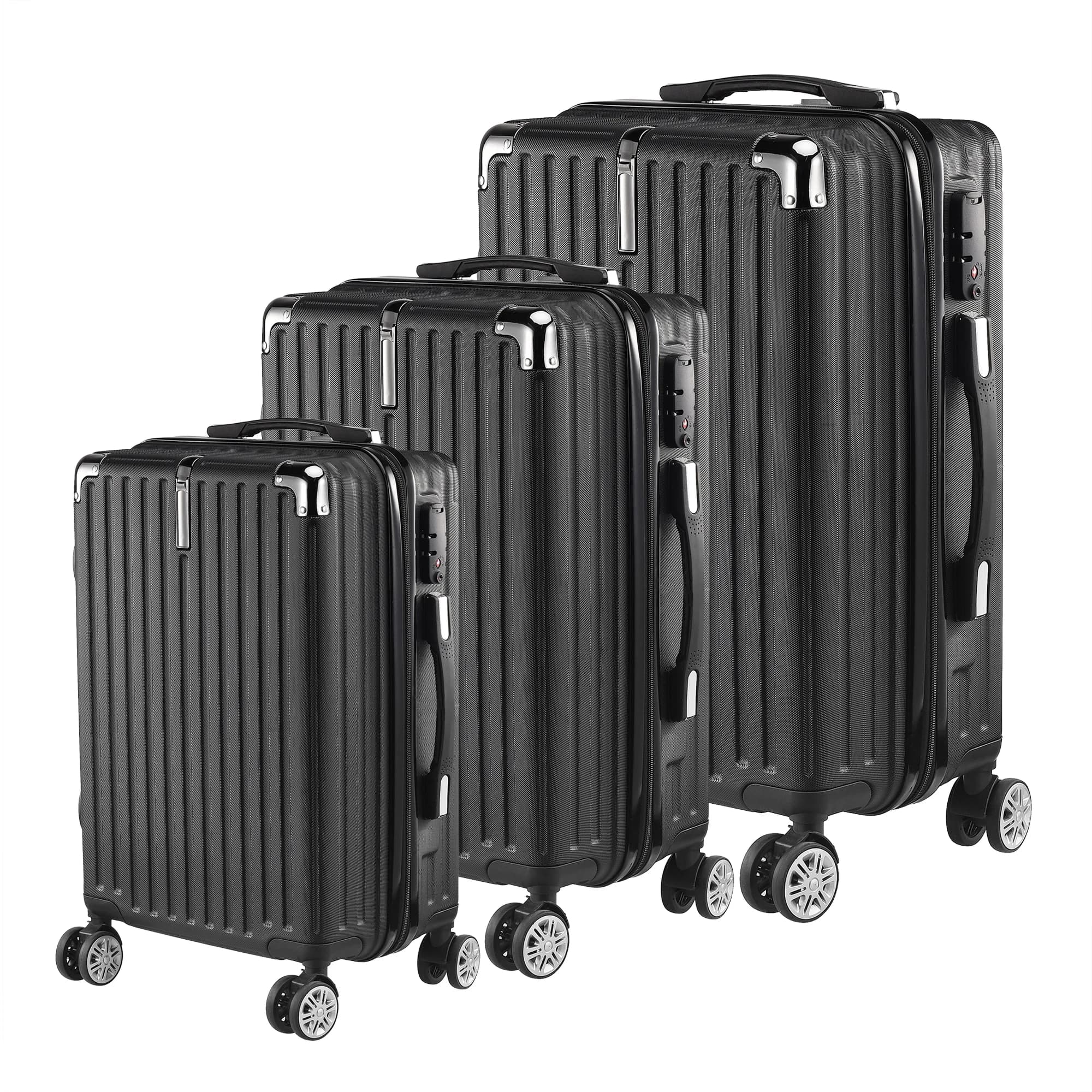 Ensemble de bagages Fangange 3 pièces, roues silencieuses universelles, avec serrure à combinaison, 