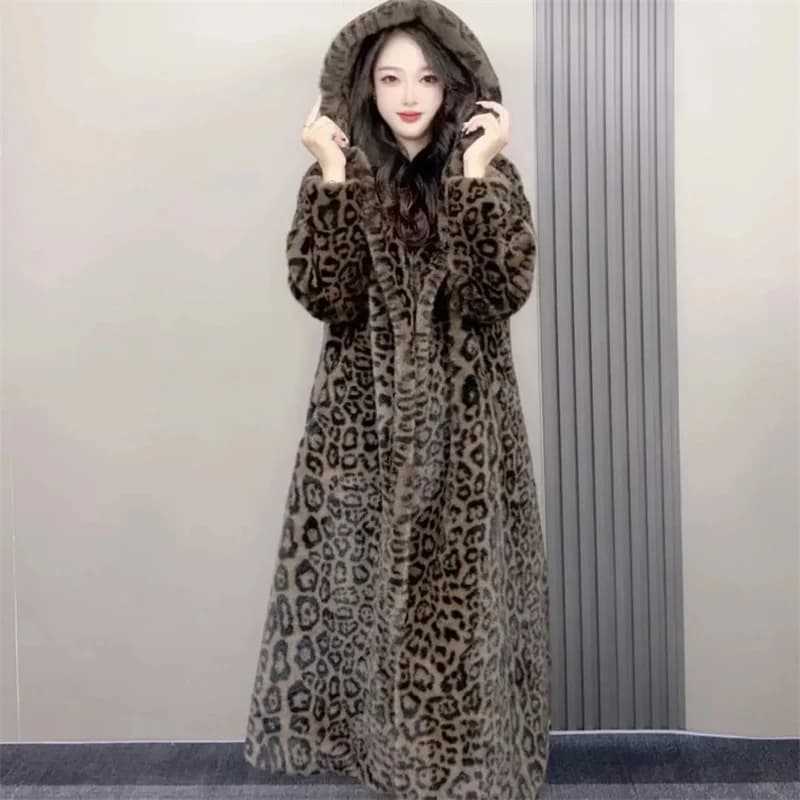 Veste en velours de vison imité pour femme, imprimé léopard, manteau paresseux et mn arc-en-ciel, à 