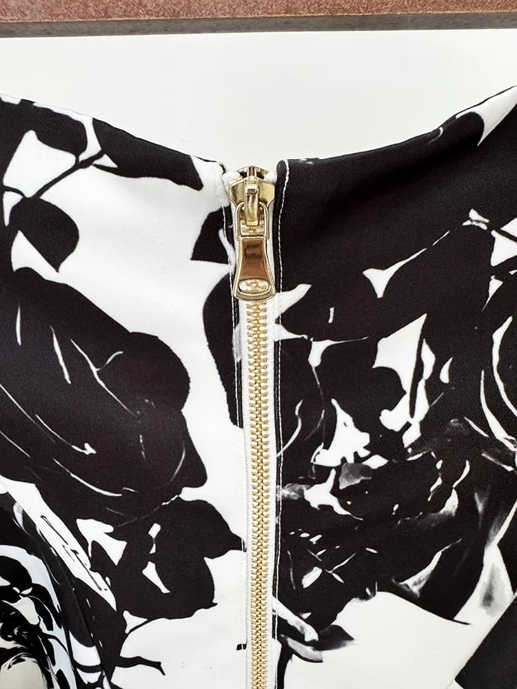 HIGH STREET Nouveauté 2026 Mini-jupe florale imprimée pour femme, style défilé de créateur, avec bou