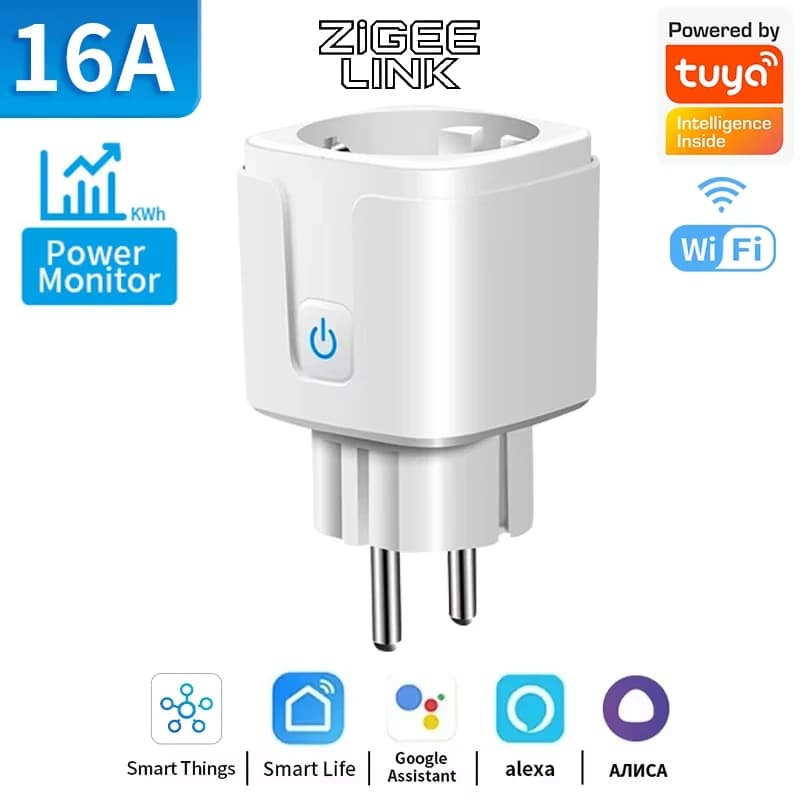 Prise intelligente WIFI ou ZigBee 16A/20A, moniteur de puissance EU, application sans fil, commande 