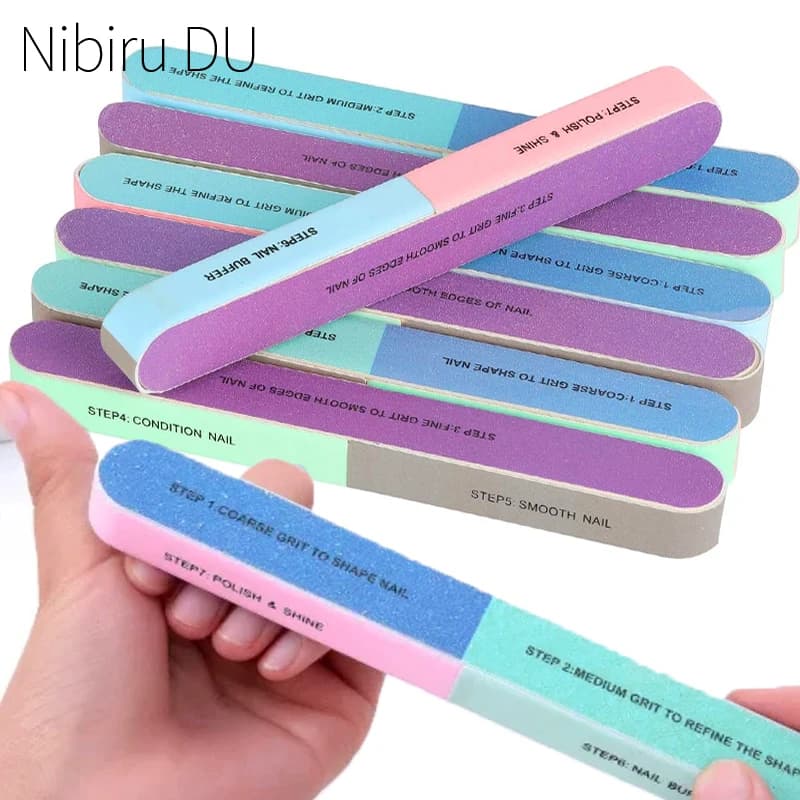10/3 pièces bloc tampon à ongles 7 voies limes à ongles outils professionnels de soins des ongles bl