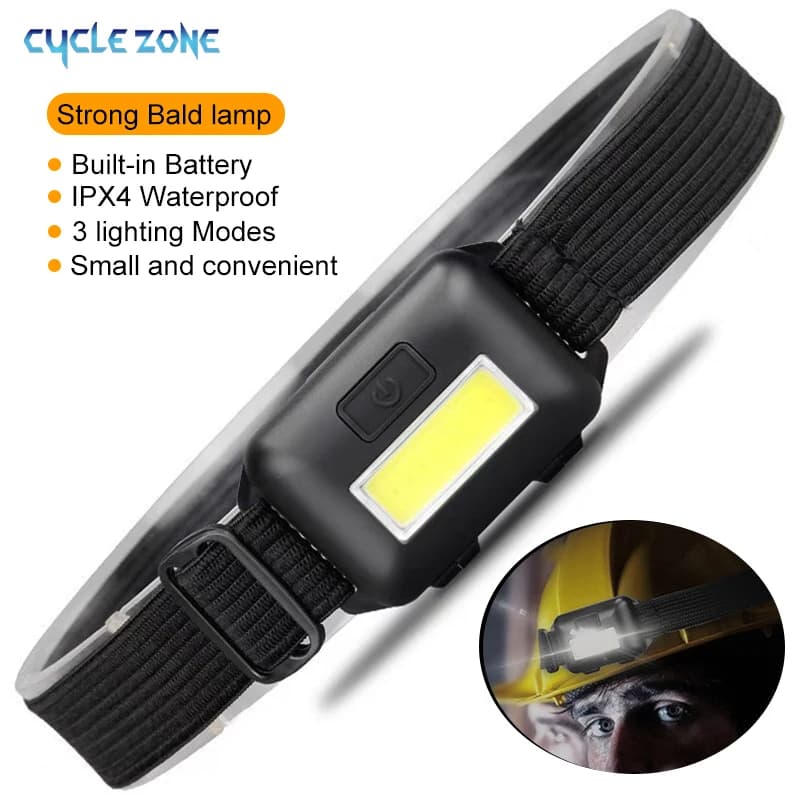 Mini phare COB LED phare 3 Modes étanche phare tête lampe de poche torche lanterne pour Camping en p