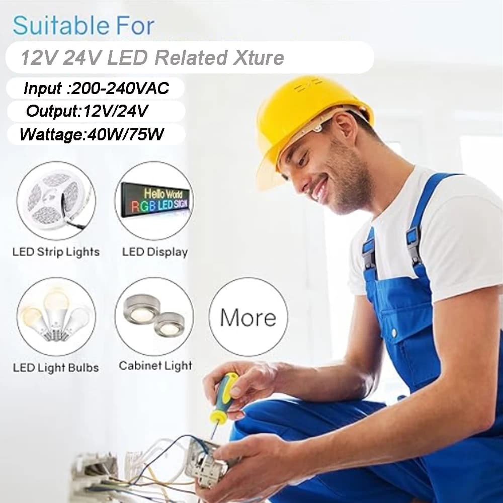 40W 75W Triac gradation tension constante pilote de LED 12V 24V alimentation variable PWM gradation 