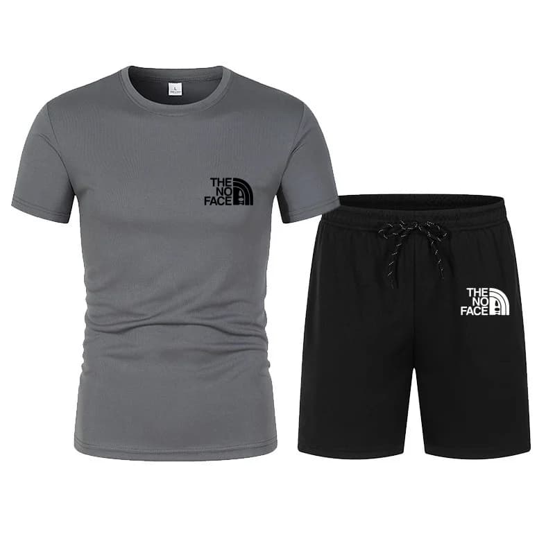 Tendance mode été : ensemble sport décontracté deux pièces, t-shirt à manches courtes + short tendan