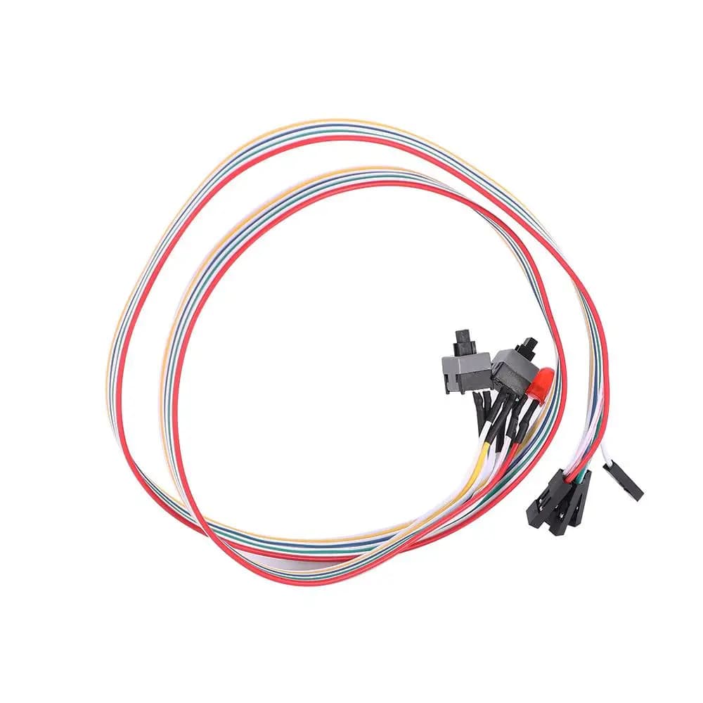 Boîtier ATX pour ordinateur de bureau, connecteurs d'alimentation, câble de commutation, câbles d'or