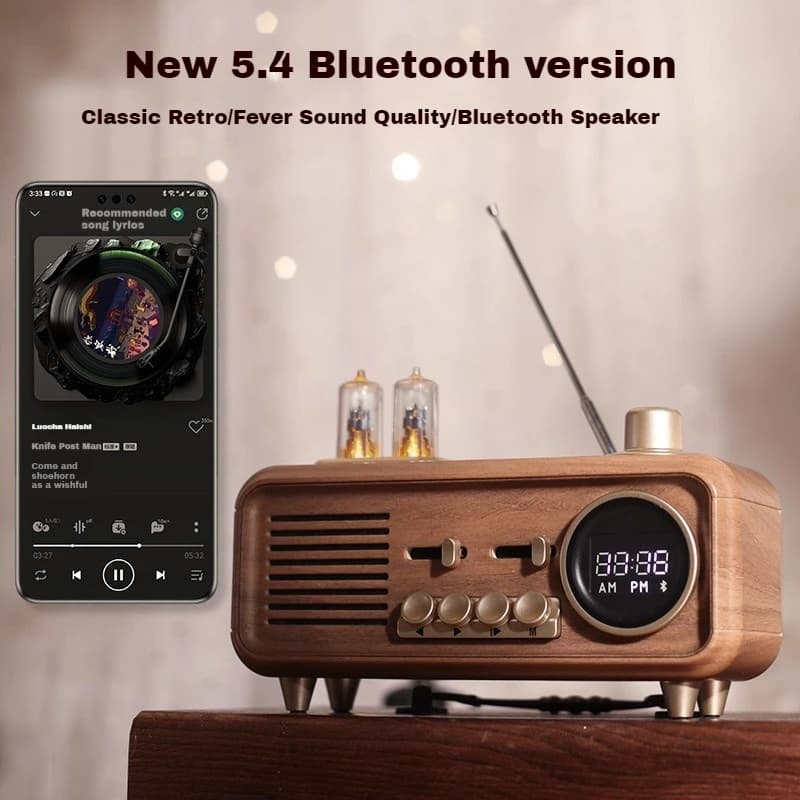 Haut-parleur Bluetooth portable sans fil AS32, boîte de son rétro, régularise 3 lecteurs, petite rad