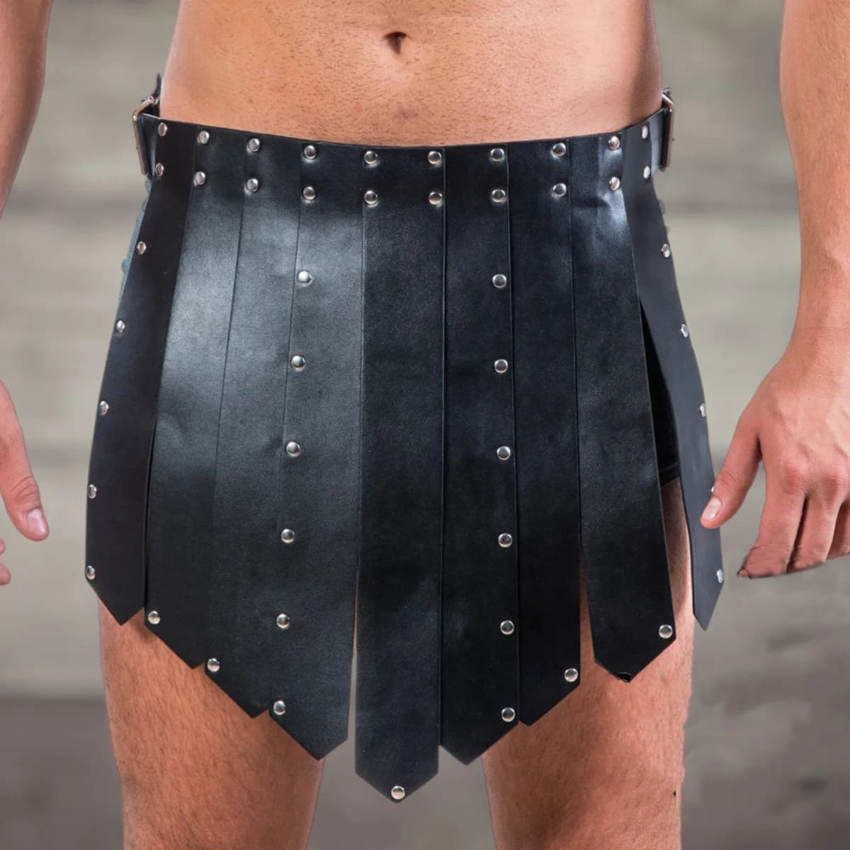 Costume de gladiateur gothique pour hommes, jupe de gladiateur romain avec harnais, harnais en cuir 