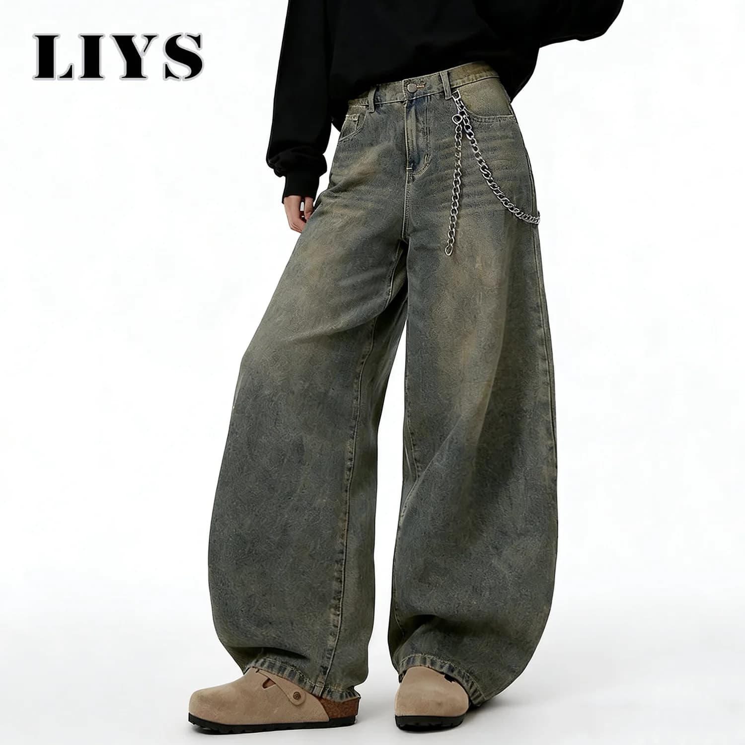 Jean Baggy rétro américain à jambes larges pour hommes, Streetwear coréen en détresse y2k, vêtements