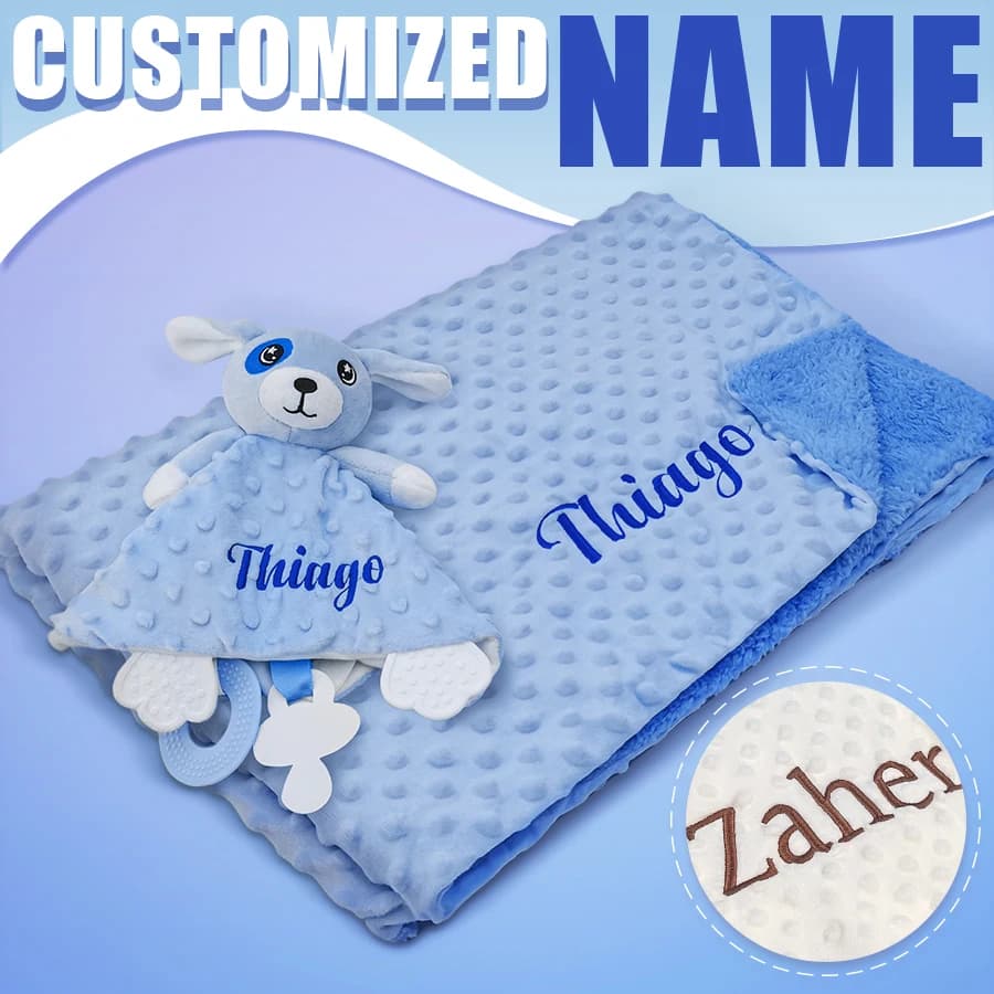 Couverture personnalisée pour nouveau-né avec nom, poussette personnalisée, poupées endormies, servi